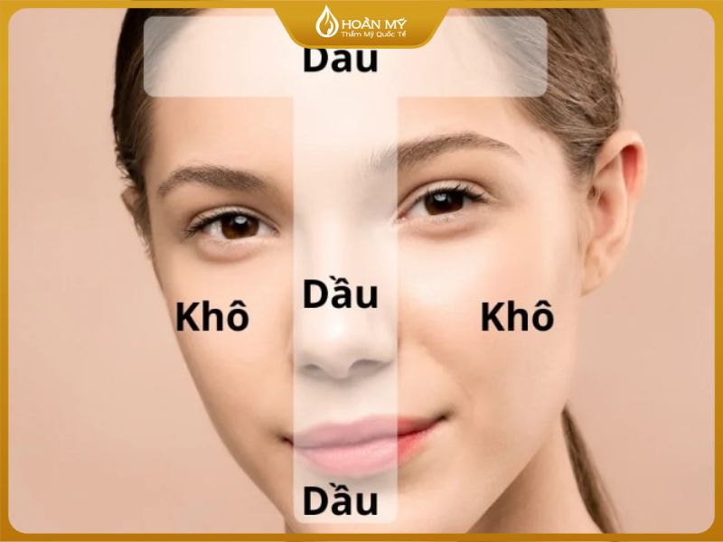 Trong quá trình học cách chăm sóc da, bạn sẽ học cách xử lý da hỗn hợp bằng cách chia vùng chuyên biệt.