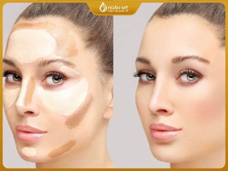 Nghệ thuật tạo khối giúp gương mặt phẳng trở nên góc cạnh và sắc nét theo tỷ lệ vàng.